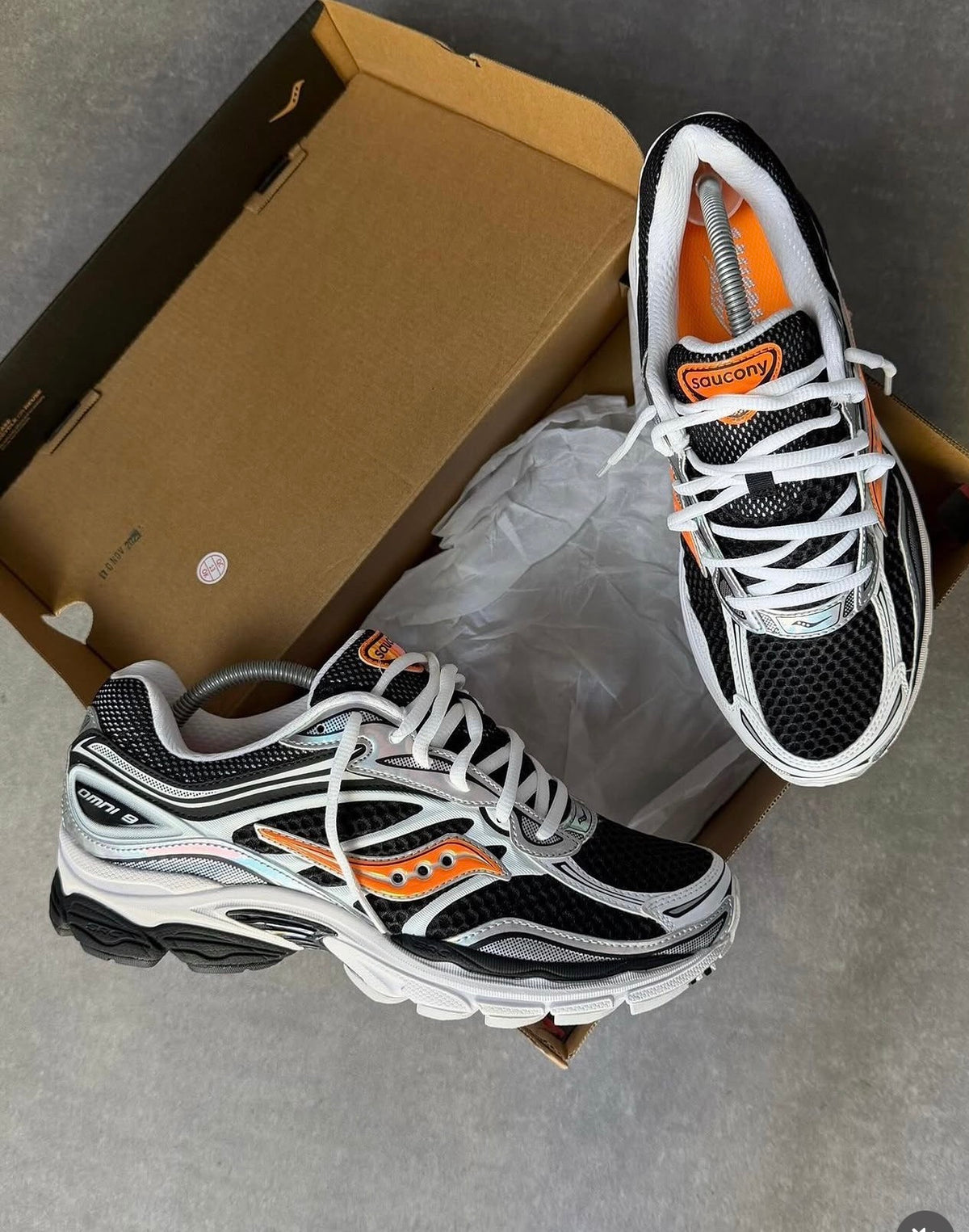 Saucony black and orange