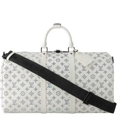 White monogram duffle