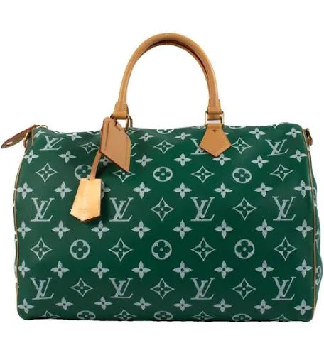 Green monogram duffle
