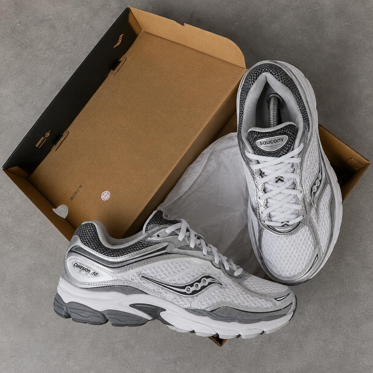 Saucony white and grey