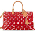 Red monogram bag