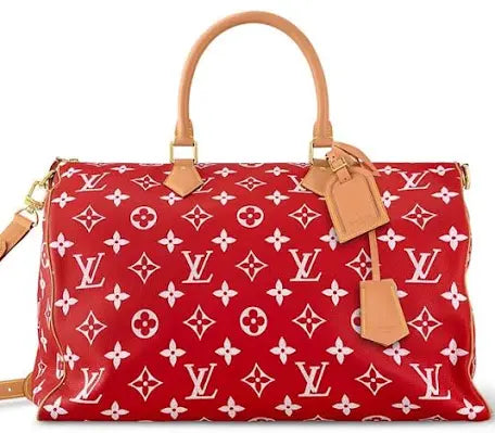 Red monogram bag